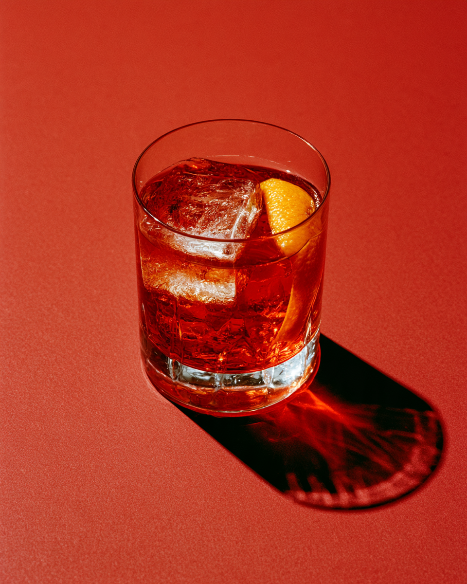 Tea Boulevardier, cocktail concept image for recipe review