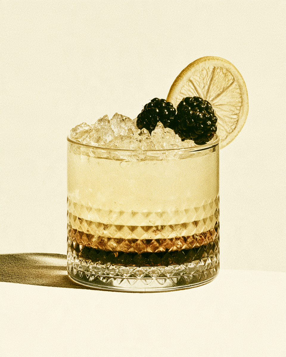 Blackberry Ramble, cocktail concept image for recipe review